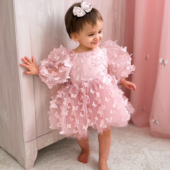 Vlinder meisjesjurk roze