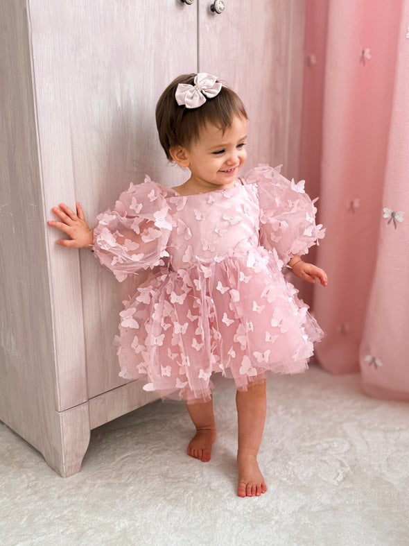 Vlinder meisjesjurk roze