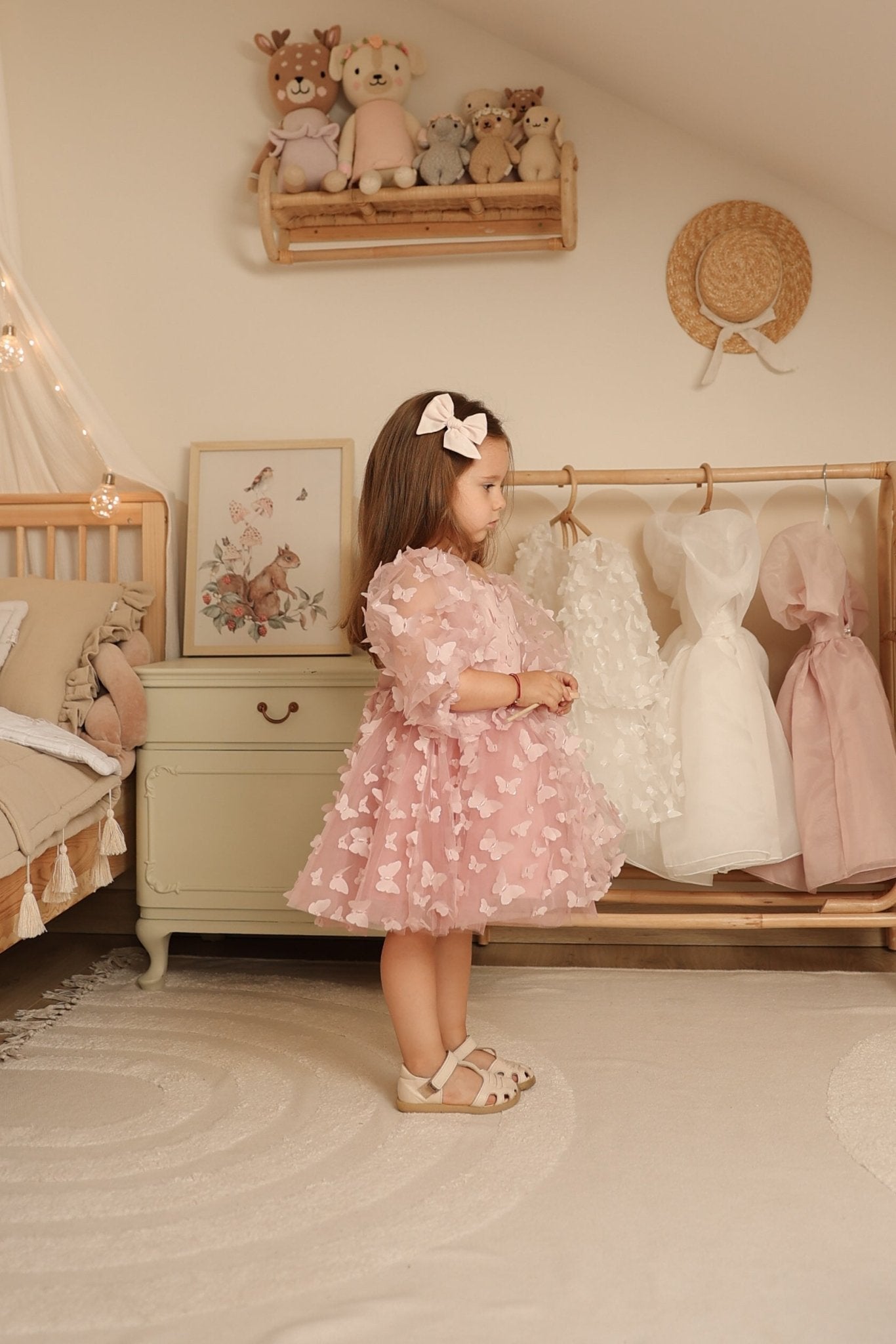 Vlinder meisjesjurk roze