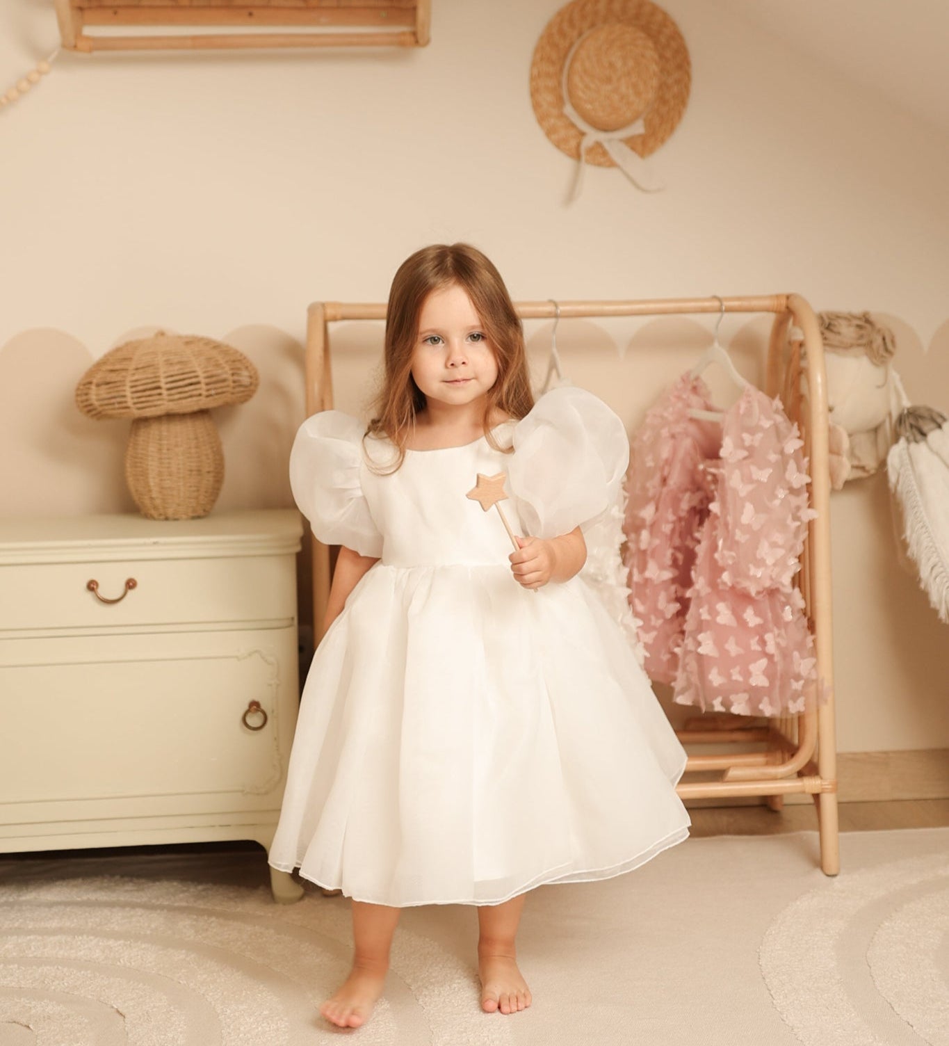 Feestjurk Jurkjes Kids Dreamy Meisjes Jurk Wit 98